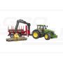 John Deere 7R 350 z przyczepą spedycyjną i 4 pniami drzew Bruder 03154 BR-03154 , BRUDER