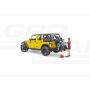 Jeep Wrangler rubicon z figurką kolarza i rowerem górskim Bruder 02543 BR02543 BRUDER