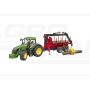 John Deere 7R 350 z przyczepą spedycyjną i 4 pniami drzew Bruder 03154 BR-03154 , BRUDER