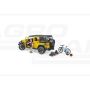 Jeep Wrangler rubicon z figurką kolarza i rowerem górskim Bruder 02543 BR02543 BRUDER